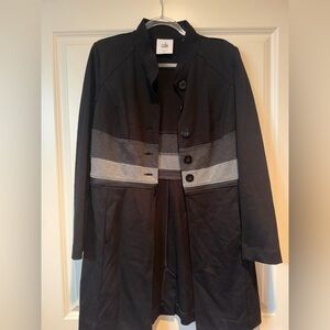 Cabi Black and Gray Women's Half Zip Button Jacket